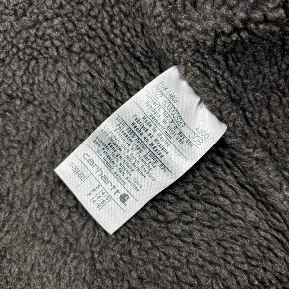 Carahartt Women's S Gray Washed Duck Mock Neck Vest Sherpa Fleece Lined Workwear - Picture 7 of 9